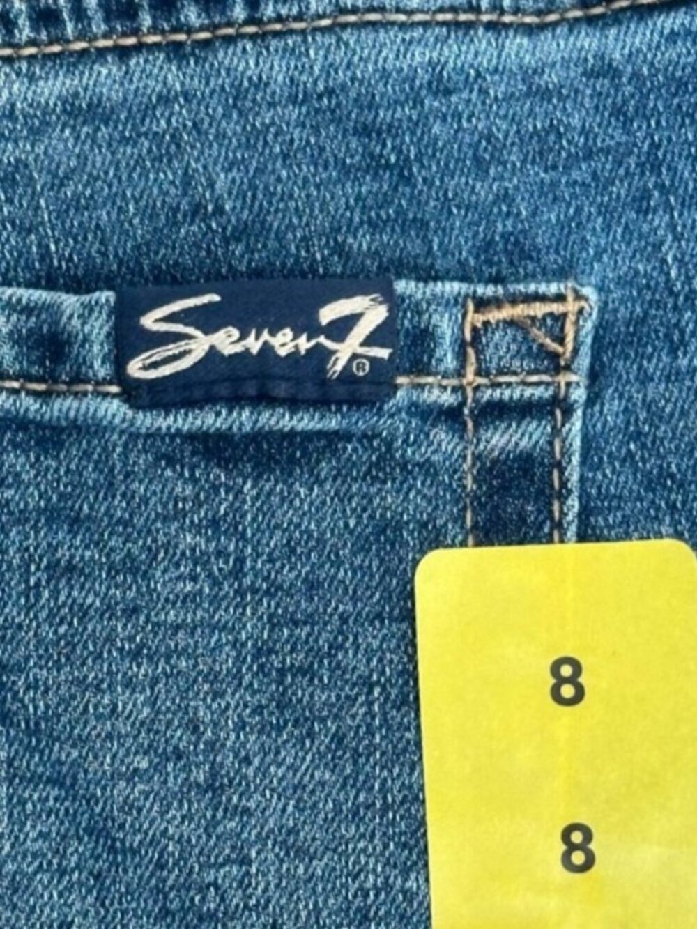 SEVEN7 Fray Hem Denim Shorts Medium Wash Size 8 NWT - Picture 9 of 12